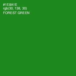 #1E8A1E - Forest Green Color Image